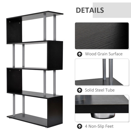 5-Tier Bookcase Storage Shelf- Black