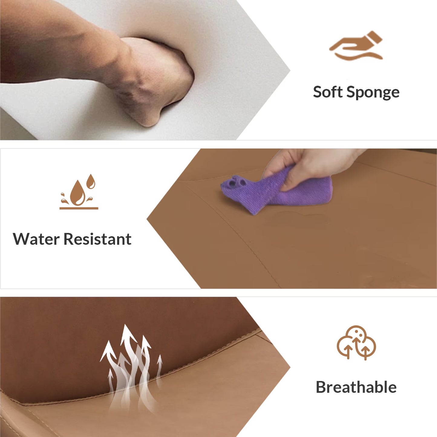 Modern Light Brown Dining Chairs with Metal Legs (Set of 4)