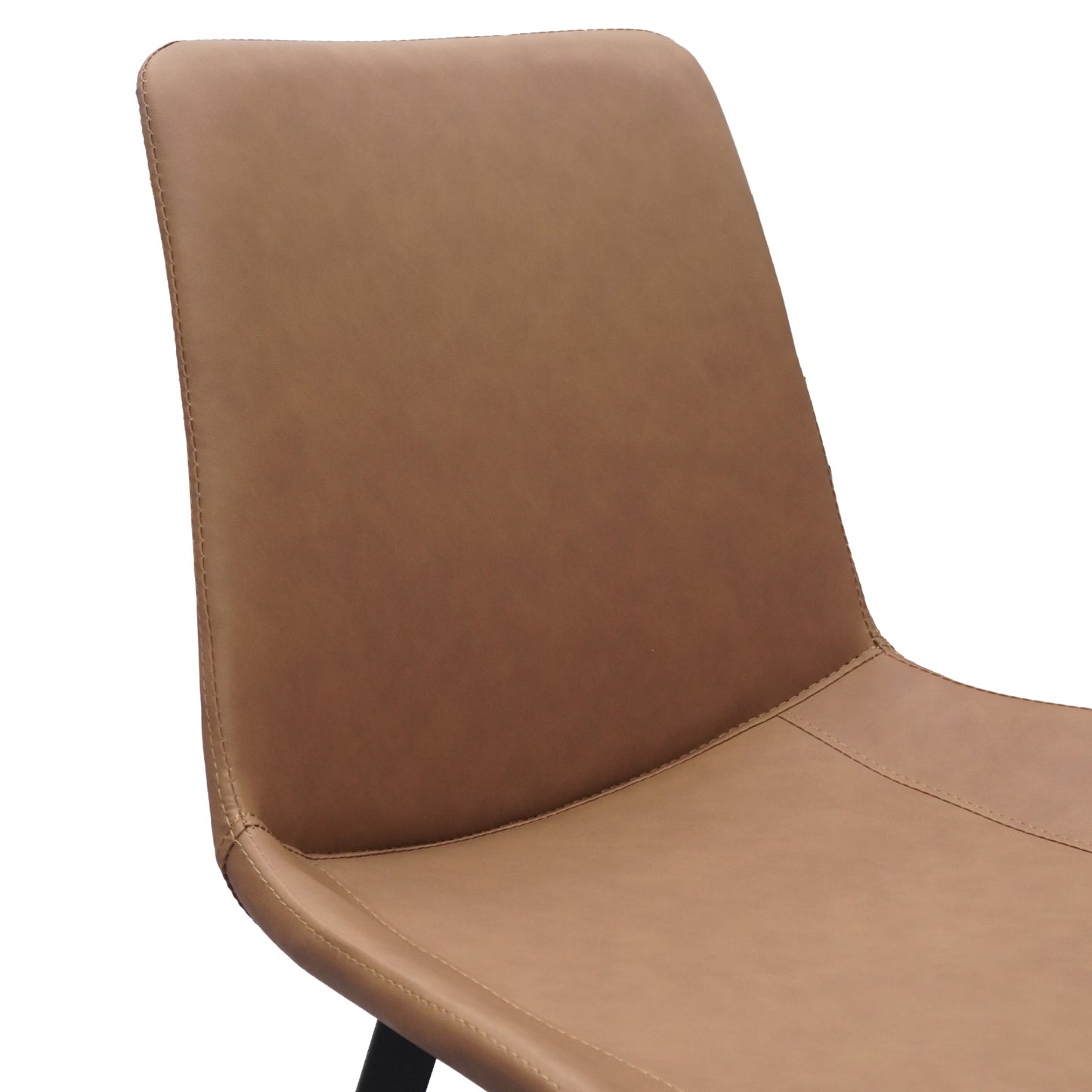 Modern Light Brown Dining Chairs with Metal Legs (Set of 4)