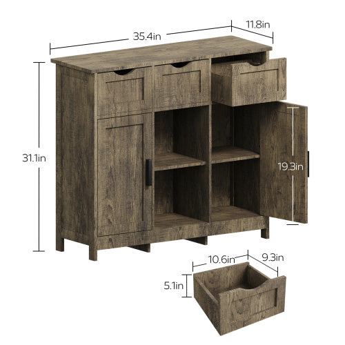 Cabinet with Drawers And Shelves - Wood
