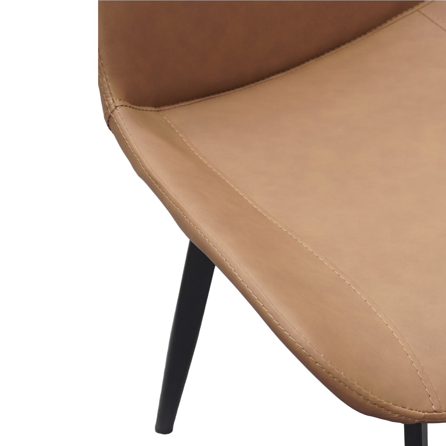 Modern Light Brown Dining Chairs with Metal Legs (Set of 4)